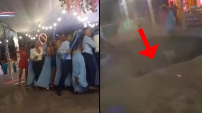 While dancing, the ground suddenly cracked and 25 students got trapped, heart-wrenching LIVE footage surfaced