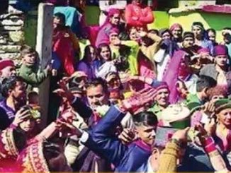 Here in Himachal, the bride reached the groom's house with a wedding procession, more than 100 wedding processions were involved.