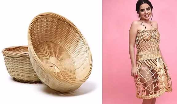 Urfi Javed wore a dress made of bamboo basket, the whole body was visible from the moulds, people got angry
