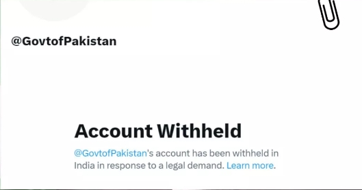 Pakistan government's Twitter account banned in India, blocked