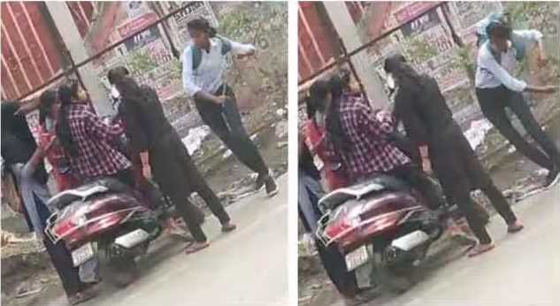 Two girls clashed for a boyfriend in Bihar, kicked, punched, sticks on the road; One's head explodes, video viral
