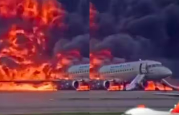 The flight became a ball of fire in no time, passengers were seen running to save their lives... watch video