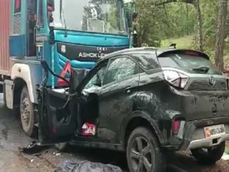 Car coming from Madhya Pradesh to Chhattisgarh, collision between car and container, innocent killed, 5 injured