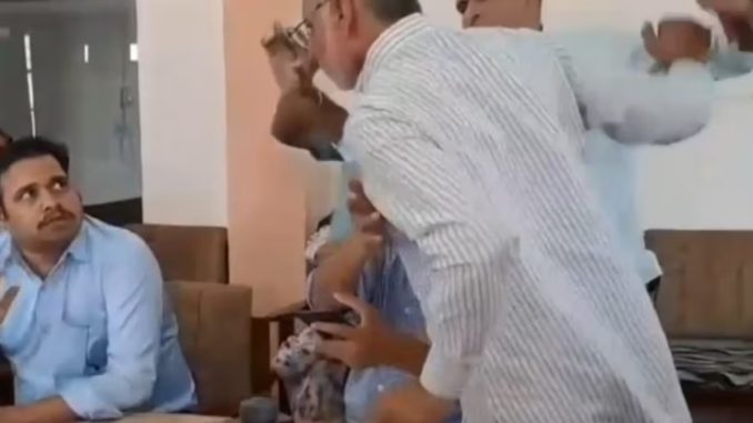 Rajasthan: BJP MLA raging on the officer on the demand of Girdawari, there was a fight in the meeting, Video