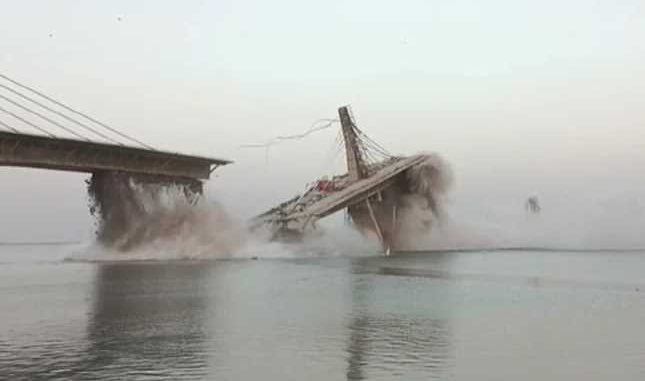 Bridge being built on river Ganges in Bihar collapses, BJP surrounds CM Nitish