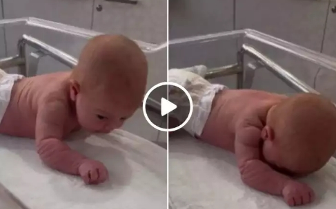 The baby girl was seen trying to walk and speak only after 3 days of birth, the mother captured the memorable moment on camera!