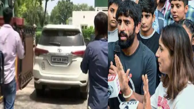 Update on wrestlers: The woman who staged a sit-in reached the house of wrestler Brij Bhushan, this big news came from inside