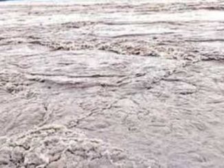 Rivers in spate due to rain on mountains, Ganges flowing around danger mark in Haridwar