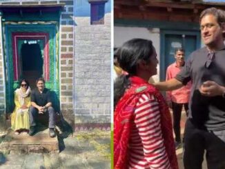 Dhoni reached his native village with wife Sakshi, took blessings of elders