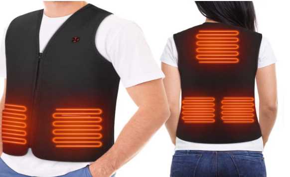 No need to wear a thick jacket in the cold! This 'vest with heater' will make you hot as soon as you press the button