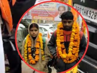 Had sought a vow from Ramji for love marriage, when the marriage took place, this couple is traveling on foot to Ayodhya.