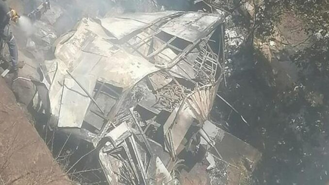 BREAKING: Bus caught fire after a horrific road accident, 45 people died in agony