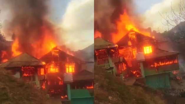 A 40-room house started burning in Shimla, causing a loss of Rs 1 crore; VIDEO surfaced