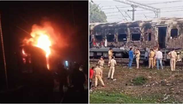 Holi special train going from Patna to Mumbai caught fire, AC bogie burnt to ashes, passengers saved their lives by jumping