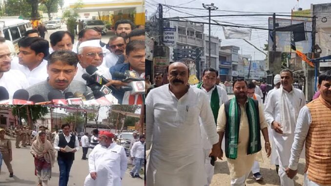 Many stalwarts including SP candidates Iqra Hasan and Imran Masood, Harendra Malik arrived to file nomination, clash with police.