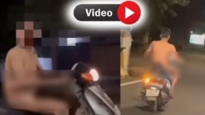 Shameful act at midnight! Young man kept roaming naked on bike, police arrested him after video went viral