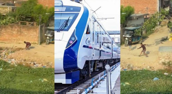 Child throwing stones at Vande Bharat train caught on camera, people get angry after watching the video