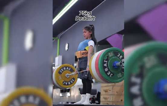 India's youngest 9 year old weightlifter lifted 3 times more weight than her body