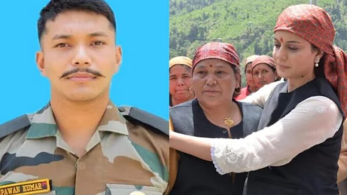 Kangana Ranaut met the mother of Pulwama martyr, Pawan has received Kirti Chakra, terrorists had stopped him from entering the mosque.