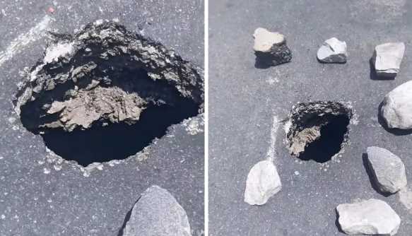 A 'mysterious' pit is seen again in Joshimath, Uttarakhand, the concern of the city residents increases