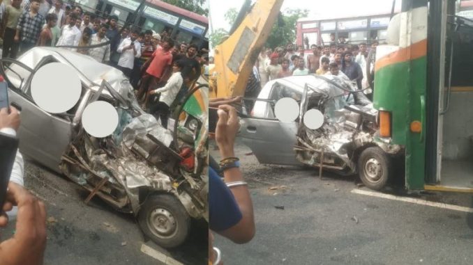 Major road accident in UP, Roadways bus collides head-on with car, five dead