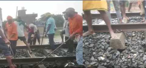 What is happening in Bihar? After the bridge and pillar, now the railway track has collapsed, a major accident was averted