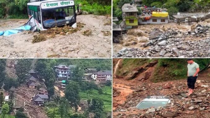 Landslide in Himachal, 11 deaths: 5 killed due to cloudburst in Uttarakhand, 62 villages submerged in Punjab