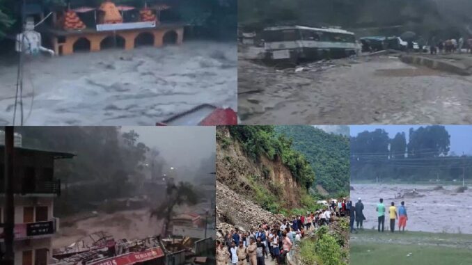 Dehradun-Himachal witnessed another devastation: Tapkeshwar temple submerged: several feet of debris, landslide in Mandi, buses washed away
