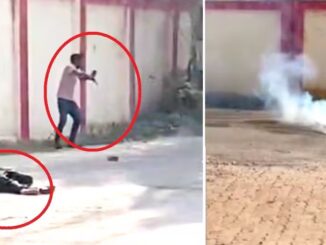 After shooting the girl, the maniac kept sitting with the weapon near him, police had a tough time catching him
