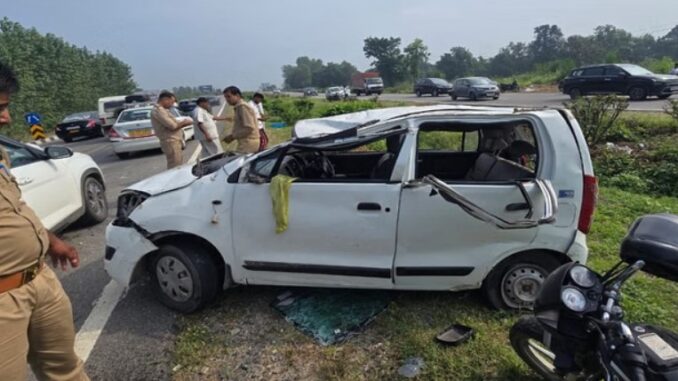 Uncontrolled car hits several people on highway in Muzaffarnagar, couple killed and three injured