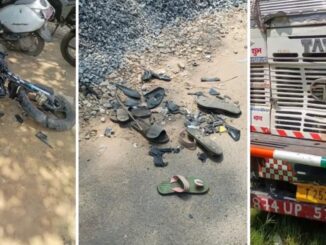 Horrible accident while making reels on the road, three people got stuck on the road and trembled