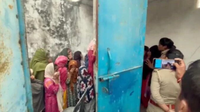 40 girls found hiding in a madrasa toilet, leaving police in a state of panic.