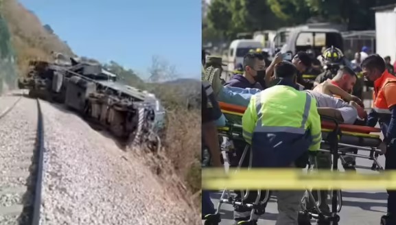 train accident: Passenger train carriages derailed, 13 killed - chaos ensues.