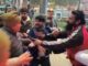 A scuffle broke out between the Samajwadi Party district president and members of the Karni Sena in Muzaffarnagar, leading to chaos.