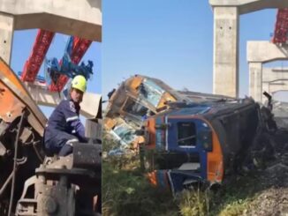 Major train accident: Crane falls onto moving train, 22 people tragically killed.