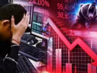 The stock market has sunk, wiping out 5 lakh crore rupees, causing a furore, with the Sensex falling 1300 points.