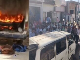 Massive Fire Engulfs School Van in Muzaffarnagar; 5 Children and Driver Suffer Burns—Chaos Ensues
