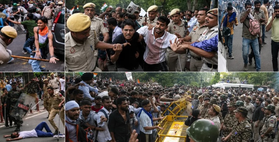 CJP के ‘संसद चलो’ मार्च में उपद्रव: 10 वरिष्ठ अफसर समेत 50 सुरक्षाकर्मी घायल CJP के ‘संसद चलो’ मार्च में उपद्रव: 10 वरिष्ठ अफसर समेत 50 सुरक्षाकर्मी घायल