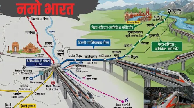 मेरठ-हरिद्वार-ऋषिकेश नमो भारत कॉरिडोर की तेज रफ्तार, दिल्ली NCR, यूपी समेत 4 राज्यों के बीच दौड़ेगी रैपिड रेल