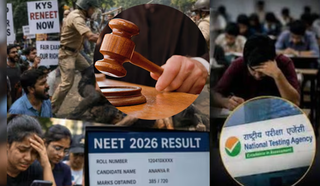 NEET पेपर लीक प्रोटेस्ट के बीच छात्र ने कोर्ट का दरवाजा खटखटाया, नीट री-एग्जाम में 552 की जगह मिले सिर्फ 95 अंक NEET पेपर लीक प्रोटेस्ट के बीच छात्र ने कोर्ट का दरवाजा खटखटाया, नीट री-एग्जाम में 552 की जगह मिले सिर्फ 95 अंक