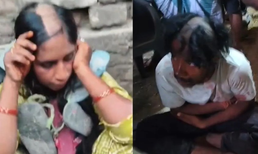 परिजनों ने आपत्तिजनक हालत में पकड़ा, माथा मुंडवा, चप्पल जूता का माला पहनाकर गांव में घुमाया​