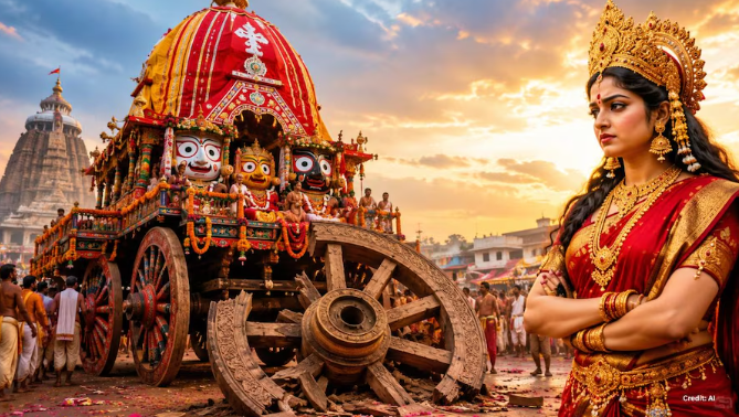 पुरी रथ यात्रा के चौथे दिन क्यों तोड़ा जाता है रथ का पहिया? जानें मां लक्ष्मी की पूजा से जुड़ी ये अनोखी परंपरा पुरी रथ यात्रा के चौथे दिन क्यों तोड़ा जाता है रथ का पहिया? जानें मां लक्ष्मी की पूजा से जुड़ी ये अनोखी परंपरा